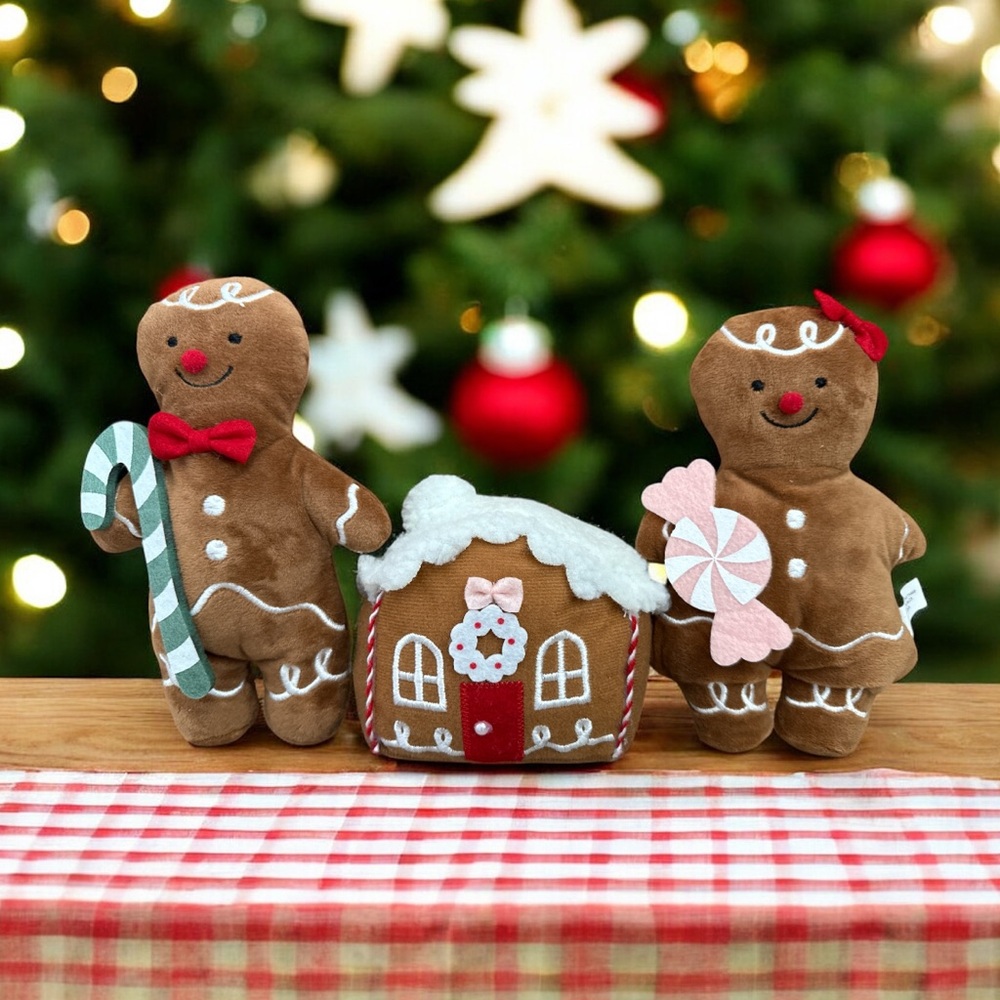 Target Bullseye Playground Gingerbread Plush Trio - Brown and Red